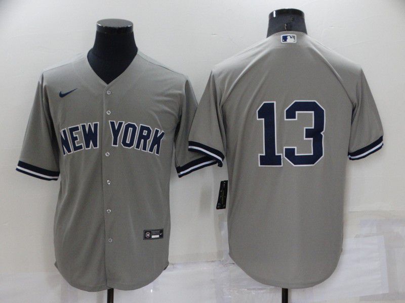Men New York Yankees #13 No Name Grey Game 2022 Nike MLB Jersey